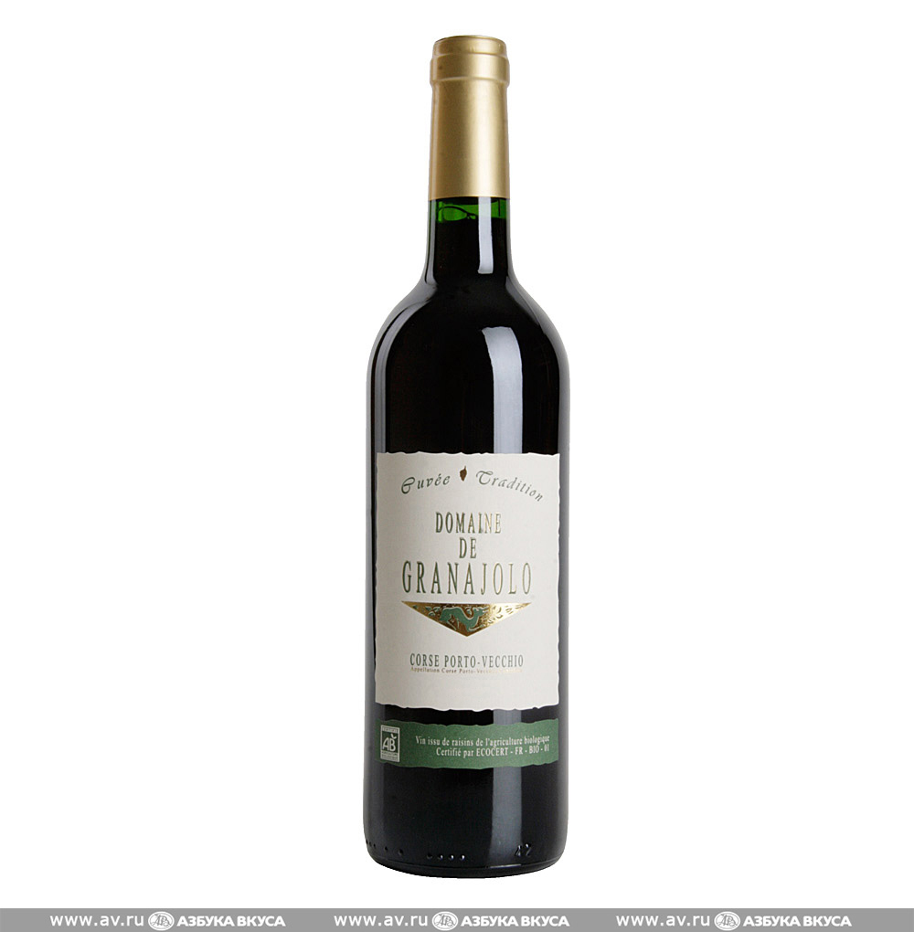 Изображение товара Вино французское красное AOC Corse Porto-Vecchio Cuvee Tradition Domaine de Granajolo, 0.75 L Изображение товара Вино французское красное AOC Corse Porto-Vecchio Cuvee Tradition Domaine de Granajolo, 0.75 L