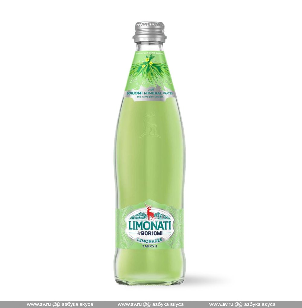 Изображение товара Напиток газированный LIMONATI «Тархун» с соком и природной минеральной водой, «Боржоми», 0.5 л, Грузия