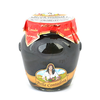 Изображение товара Оливки черные с косточкой «Белла Чериньола» гигантские, Bella Contadina, 314 мл, Италия