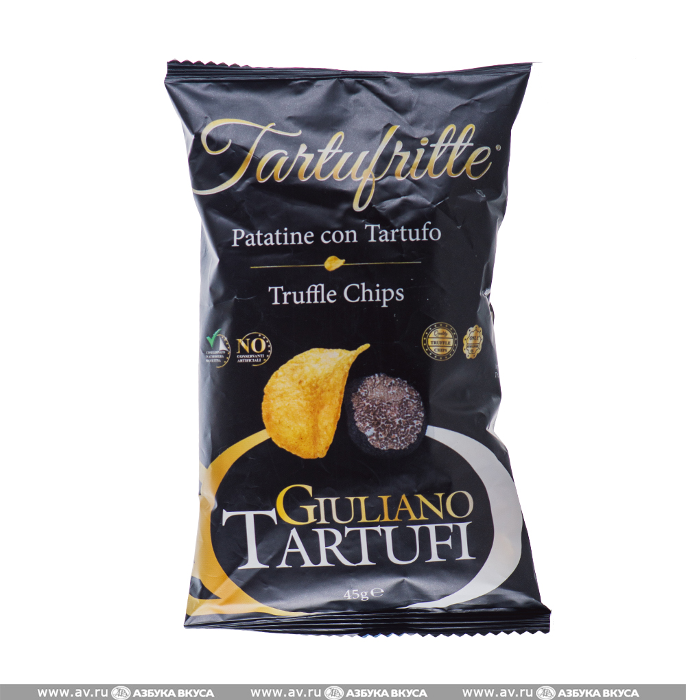Изображение товара Чипсы картофельные с чёрным трюфелем, Giuliano Tartufi, 45 г, Италия Изображение товара Чипсы картофельные с чёрным трюфелем, Giuliano Tartufi, 45 г, Италия