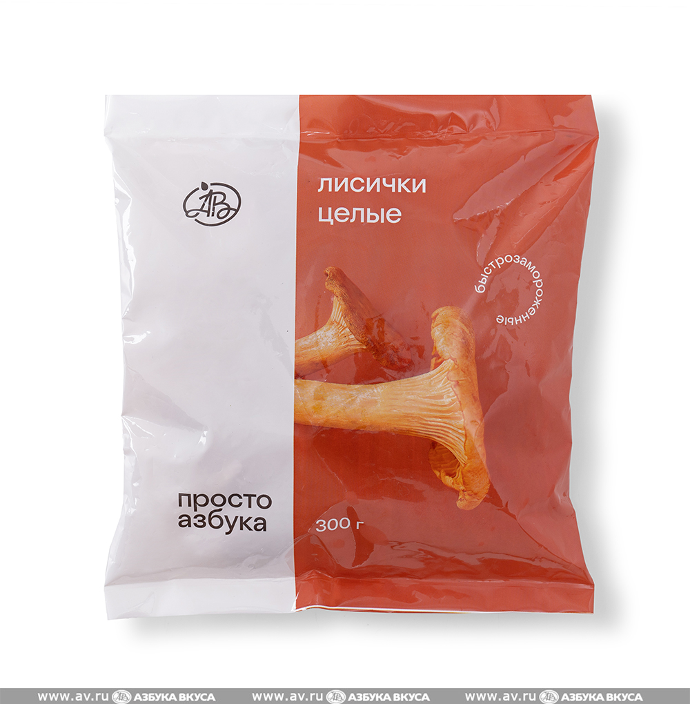 Изображение товара Грибы лисички быстрозамороженные, «Просто Азбука», 300 г, Россия Изображение товара Грибы лисички быстрозамороженные, «Просто Азбука», 300 г, Россия