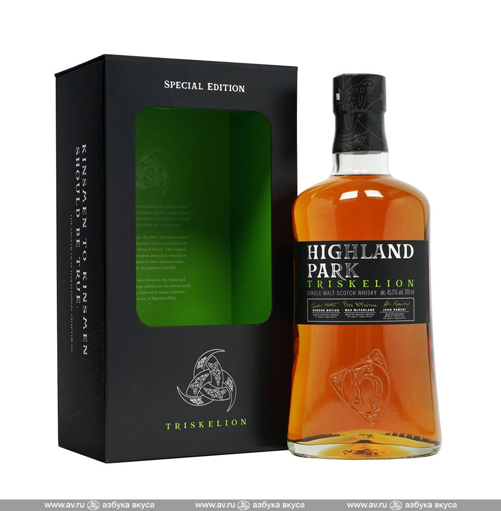 Изображение товара Виски шотландский Highland Park Triskelion Orkney Single Malt 45.1%, 0.7 L, п/у Изображение товара Виски шотландский Highland Park Triskelion Orkney Single Malt 45.1%, 0.7 L, п/у