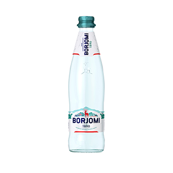 Вода минеральная газированная, «Боржоми», 0.5 л, стеклянная бутылка, Грузия