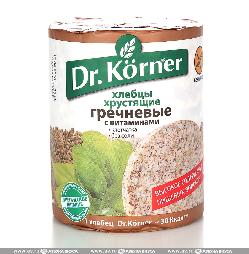 Изображение товара Хлебцы Dr.Korner гречневые с витаминами 100г Россия