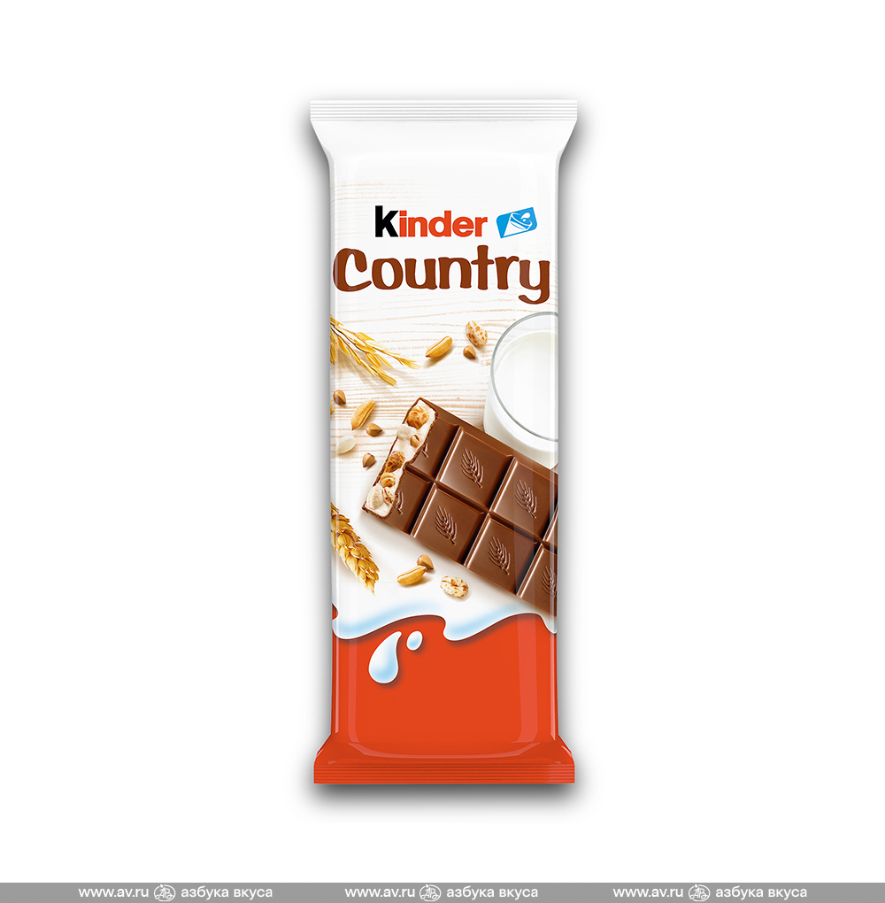 Изображение товара Шоколадный батончик Country со злаками, Kinder, 24 г, Италия Изображение товара Шоколадный батончик Country со злаками, Kinder, 24 г, Италия
