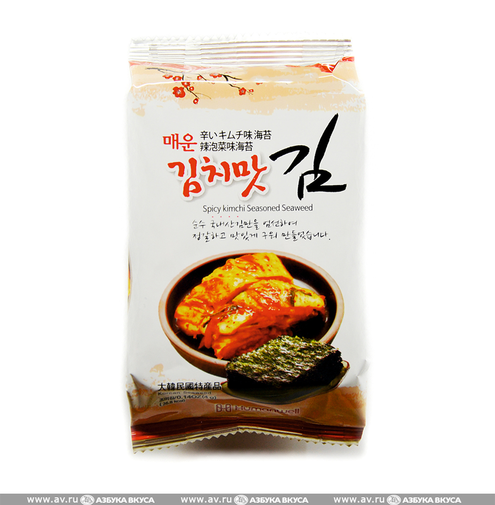 Изображение товара Морская капуста со вкусом кимчи острая, Human Well, 4 г, Южная Корея