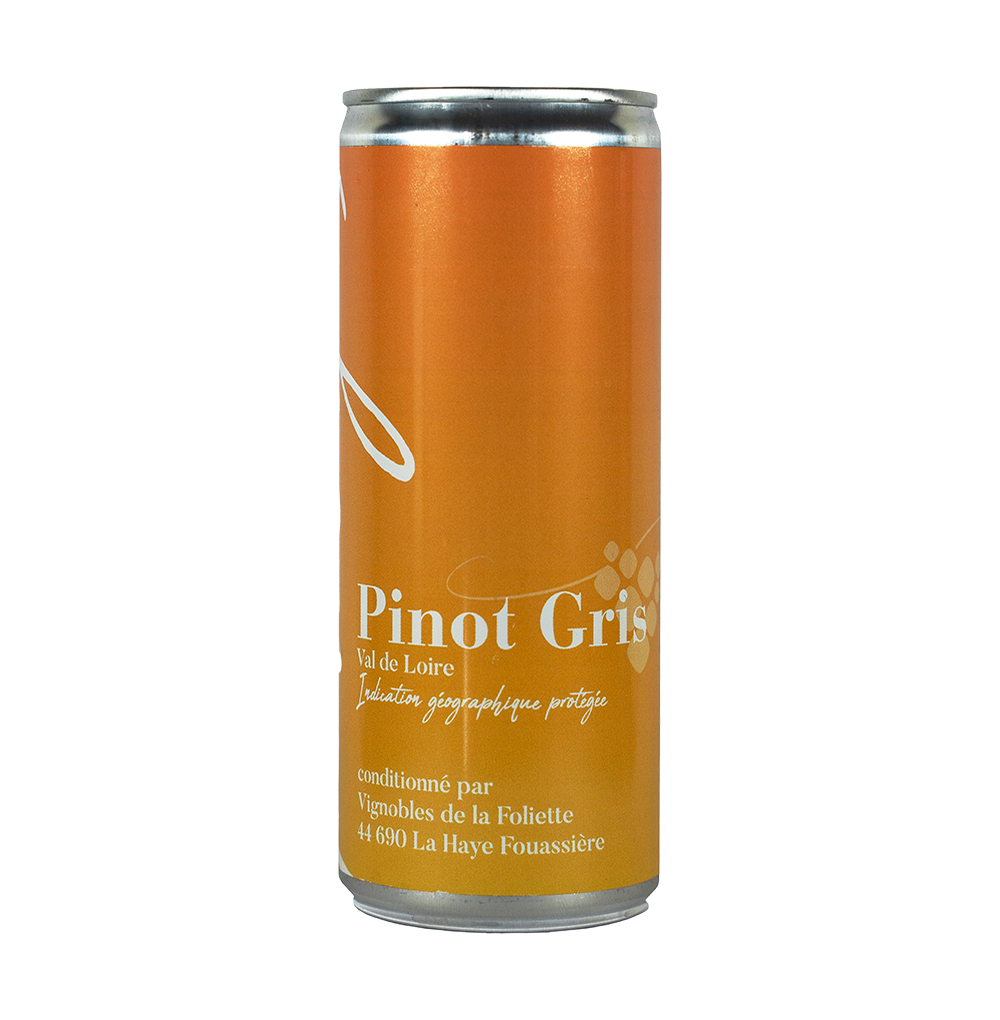 Изображение товара Вино французское белое IGP Val de Loire Pinot Gris Vignobles de la Foliette, 0.25 L, банка Изображение товара Вино французское белое IGP Val de Loire Pinot Gris Vignobles de la Foliette, 0.25 L, банка