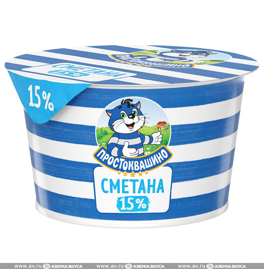 Изображение товара Сметана 15%, «Простоквашино», 180 г, Россия, БЗМЖ Изображение товара Сметана 15%, «Простоквашино», 180 г, Россия, БЗМЖ