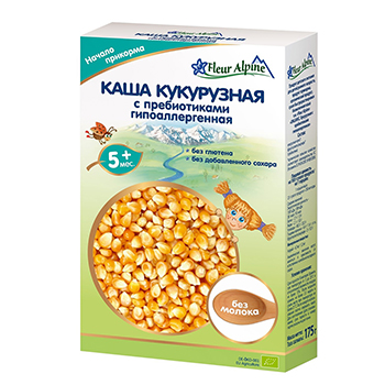 Изображение товара Каша кукурузная с пребиотиками гипоаллергенная с 5 месяцев, Fleur Alpine, 175 г, Германия