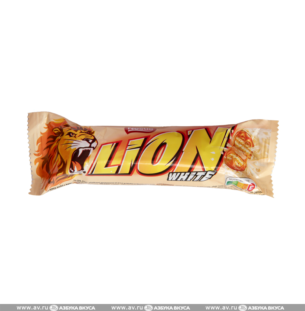Изображение товара Шоколадный батончик Lion White, Nestle, 42 г, Польша Изображение товара Шоколадный батончик Lion White, Nestle, 42 г, Польша