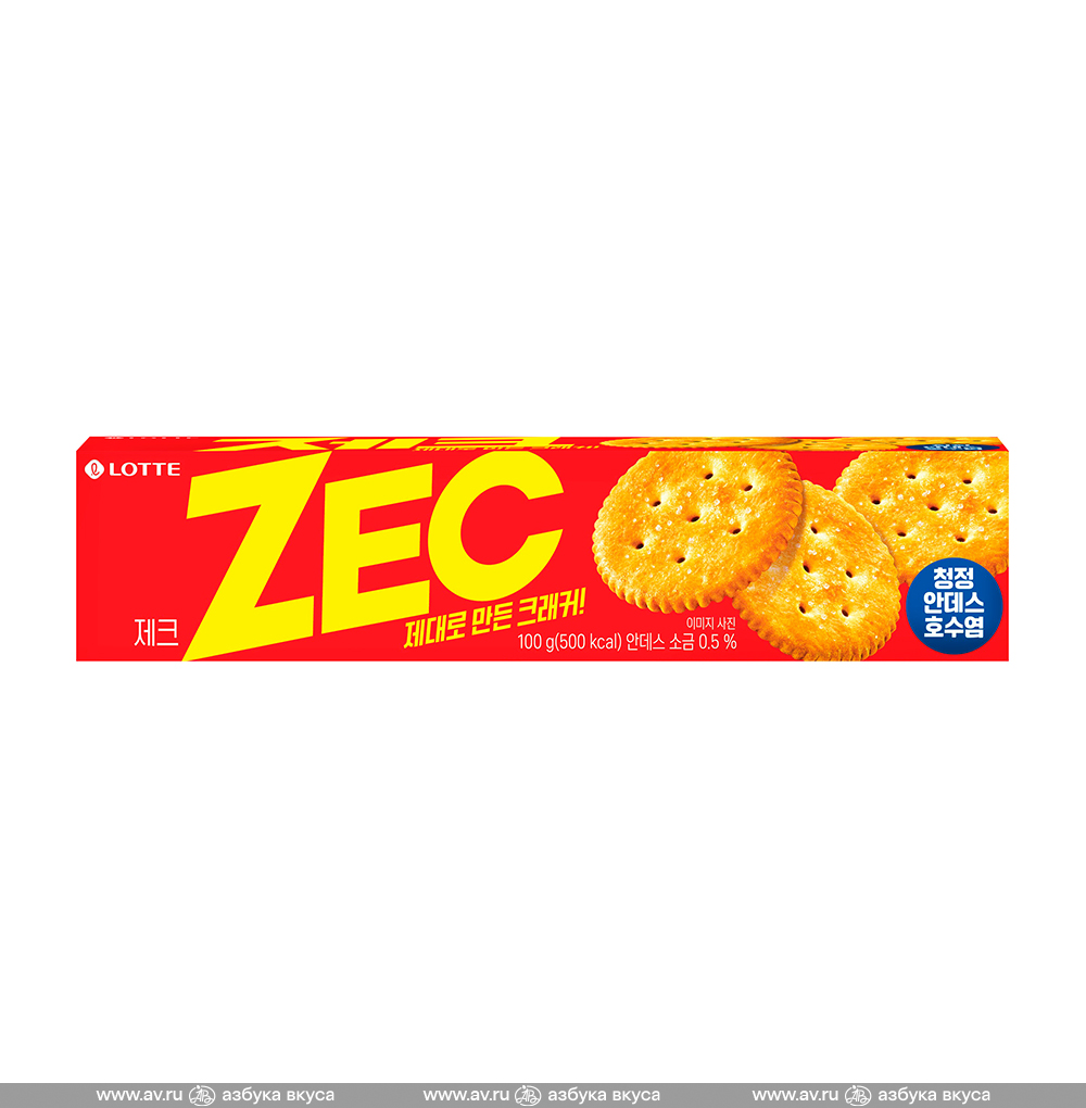 Изображение товара Крекер ZEC со вкусом сыра, Lotte, 100 г, Республика Корея Изображение товара Крекер ZEC со вкусом сыра, Lotte, 100 г, Республика Корея