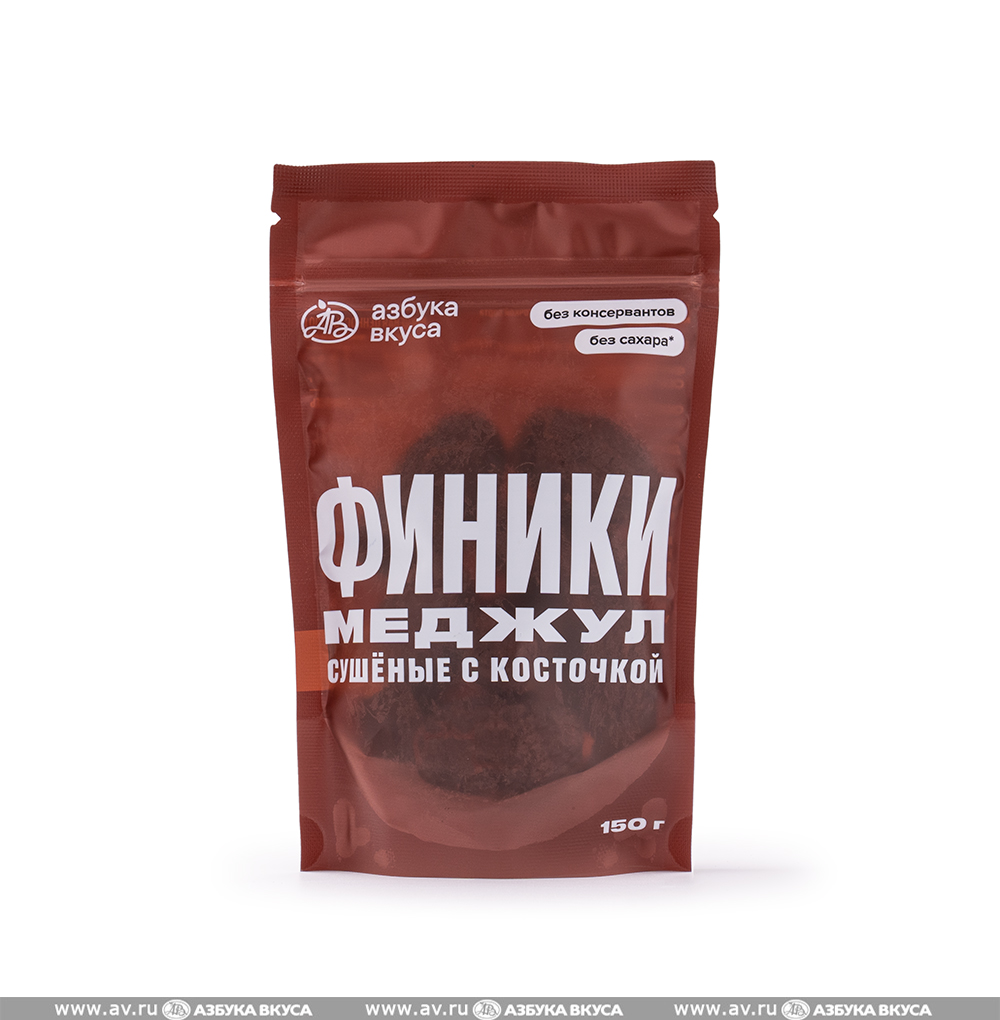 Изображение товара Финики меджул сушёные с косточкой, «Азбука вкуса», 150 г, Россия