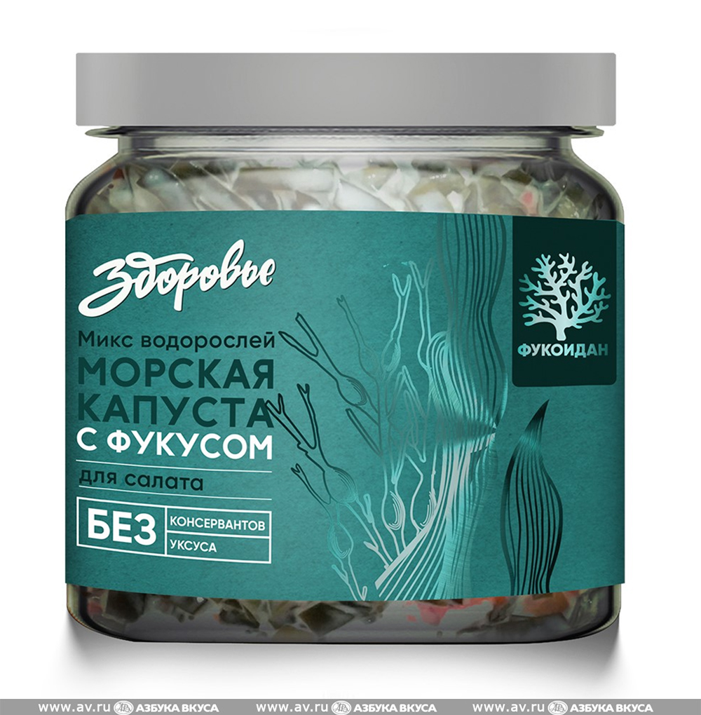 Изображение товара Капуста морская с фукусом «Микс для салатов», «Здоровье», 400 г, Россия Изображение товара Капуста морская с фукусом «Микс для салатов», «Здоровье», 400 г, Россия