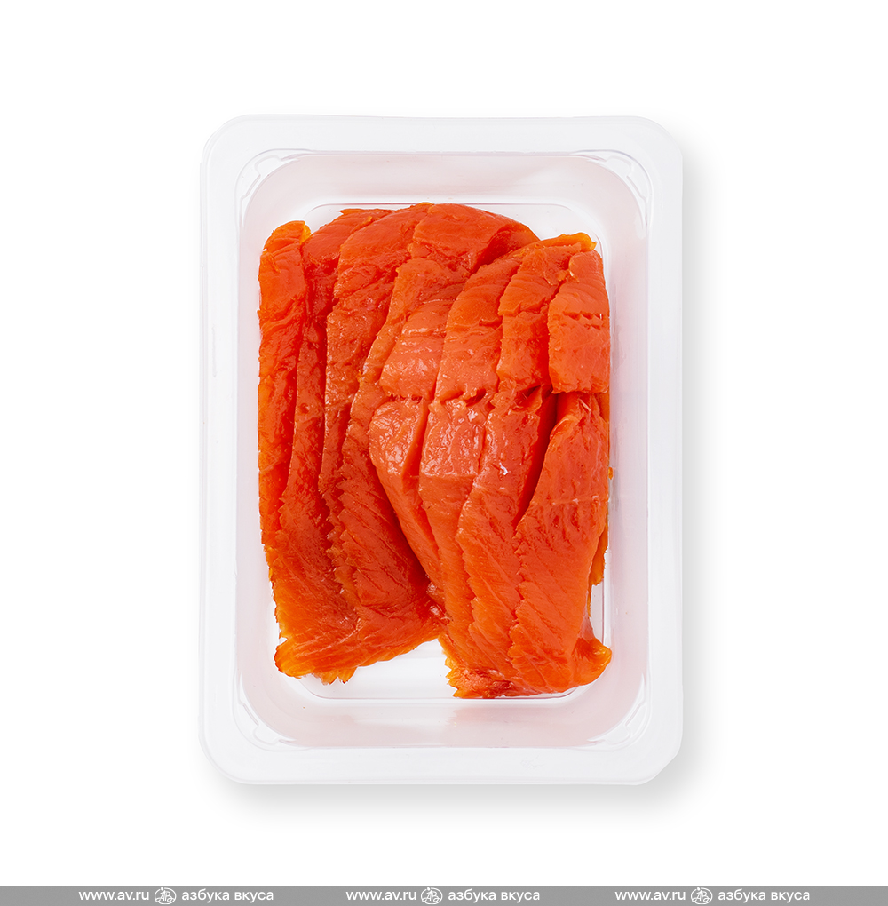 Изображение товара Нерка малосолёная (ломтики без кожи), «Азбука вкуса», 150 г, Россия
