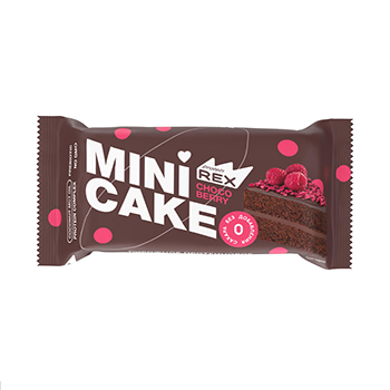 Изображение товара Пирожное протеиновое Mini Cake «Шоколадный тортик» с малиной (без сахара), ProteinRex, 40 г, Россия
