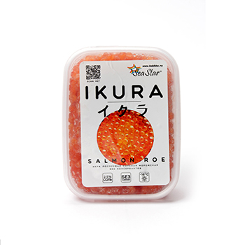Изображение товара Икра горбуши лососёвая Ikura зернистая солёная, Sea Star, 250 г, Россия