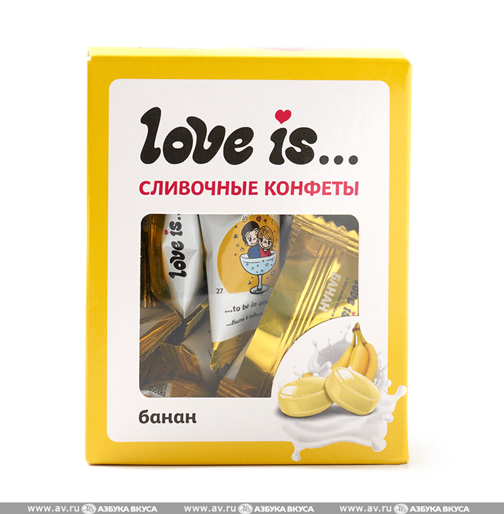 Изображение товара Сливочные жевательные конфеты со вкусом банана, Love is, 24*85 г, Турция
