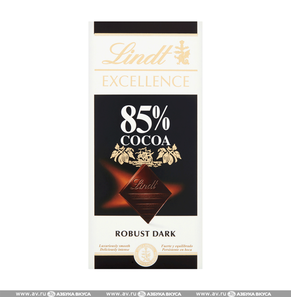 Изображение товара Шоколад горький Excellence 85% какао, Lindt, 100 г, Франция Изображение товара Шоколад горький Excellence 85% какао, Lindt, 100 г, Франция
