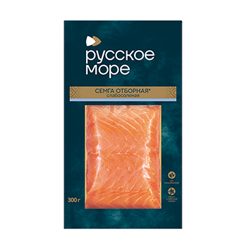 Семга филе-кусок слабой соли, «Русское море», 300 г, в/у, Россия