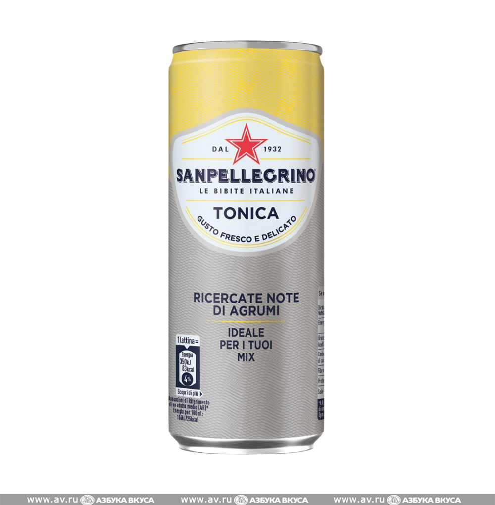 Изображение товара Напиток газированный Sanpellegrino Tonica в ассортименте 0.33л, Италия Изображение товара Напиток газированный Sanpellegrino Tonica в ассортименте 0.33л, Италия