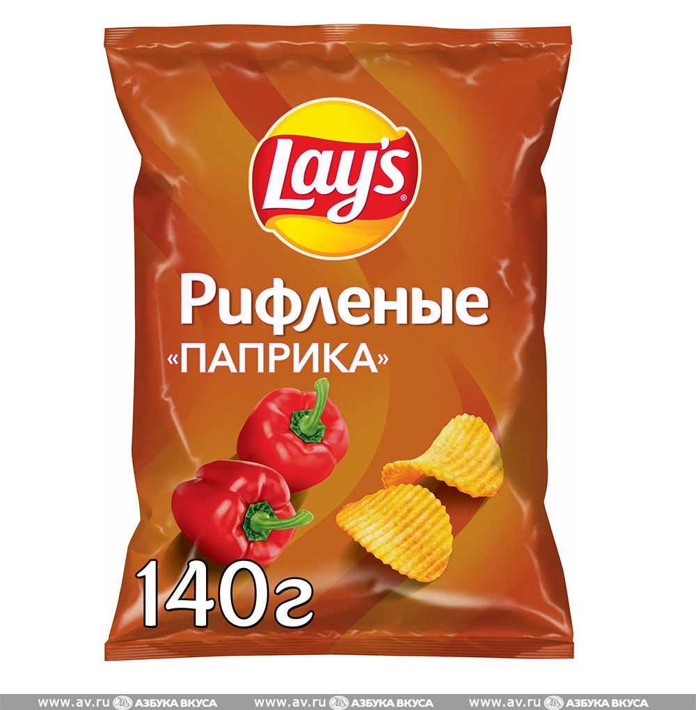 Изображение товара Чипсы картофельные рифлёные «Паприка», Lay's, 140 г, Россия Изображение товара Чипсы картофельные рифлёные «Паприка», Lay's, 140 г, Россия