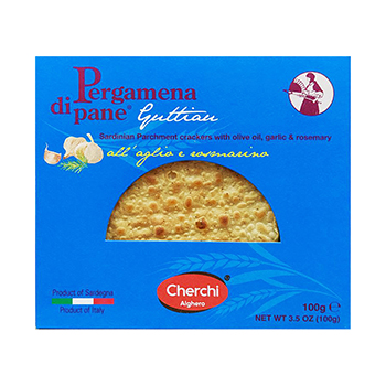 Изображение товара Хлебцы «Пергамена с чесноком и розмарином», Cherchi, 100 г, Италия